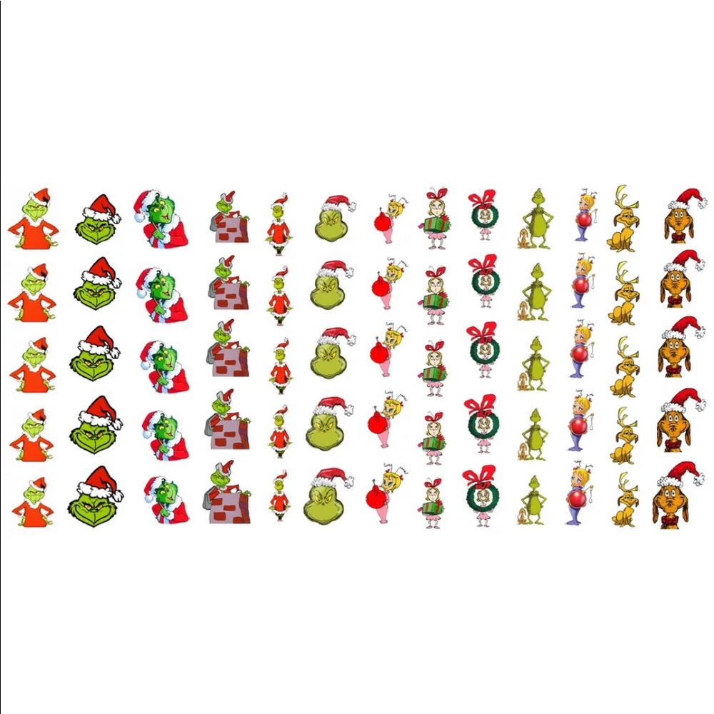 💌BO/GO$6 The Grinch who Stole Christmas Transfer Nail Decals - Picture 2 of 4